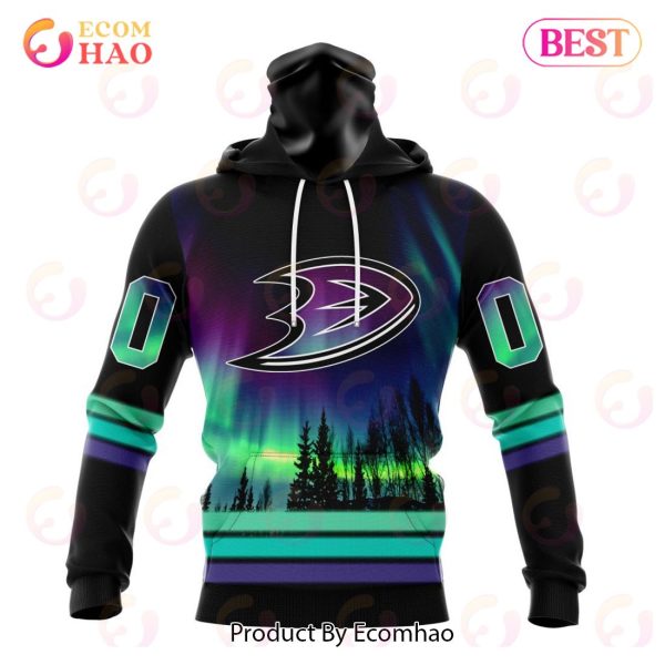 NHL Anaheim Ducks Special Design With Northern Lights 3D Hoodie