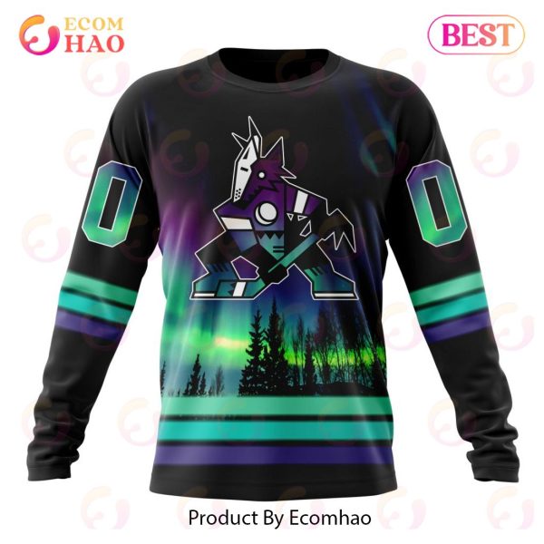 NHL Arizona Coyotes Special Design With Northern Lights 3D Hoodie