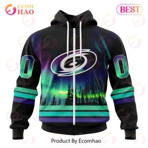 NHL Carolina Hurricanes Special Design With Northern Lights 3D Hoodie