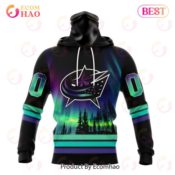 NHL Columbus Blue Jackets Special Design With Northern Lights 3D Hoodie