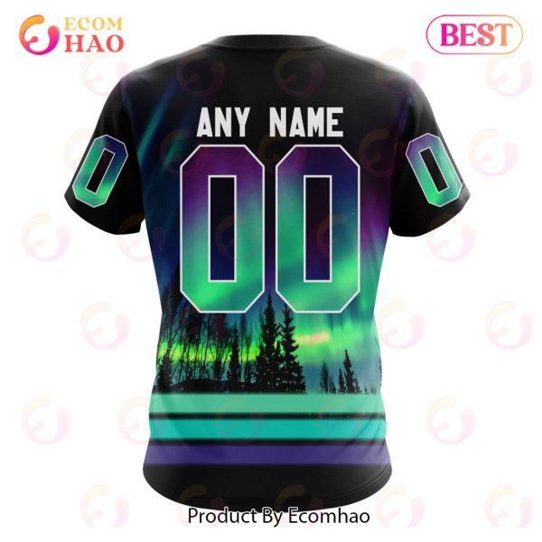 NHL Columbus Blue Jackets Special Design With Northern Lights 3D Hoodie
