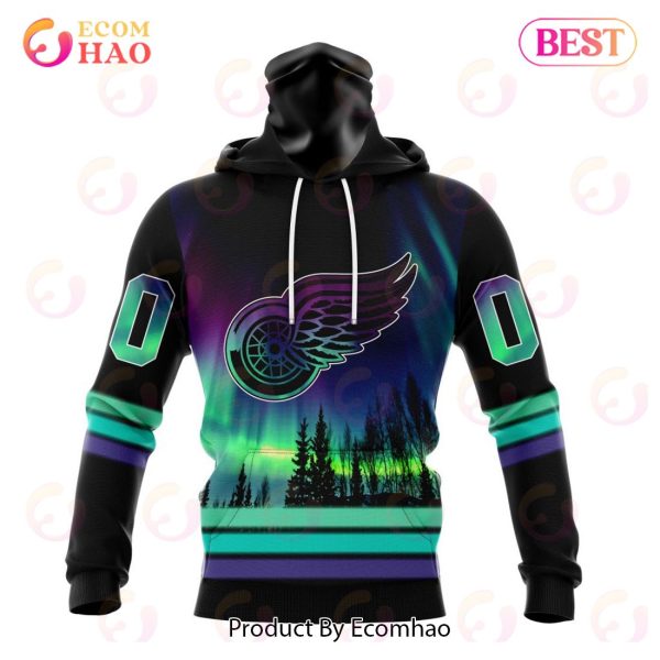 NHL Detroit Red Wings Special Design With Northern Lights 3D Hoodie
