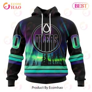 NHL Edmonton Oilers Special Design With Northern Lights 3D Hoodie