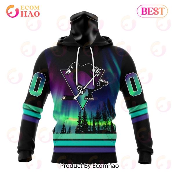 NHL Pittsburgh Penguins Special Design With Northern Lights 3D Hoodie