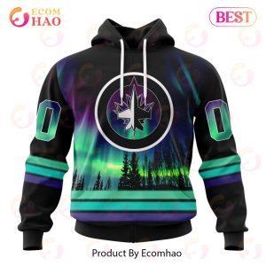 NHL Winnipeg Jets Special Design With Northern Lights 3D Hoodie