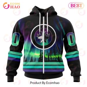 NHL Winnipeg Jets Special Design With Northern Lights 3D Hoodie