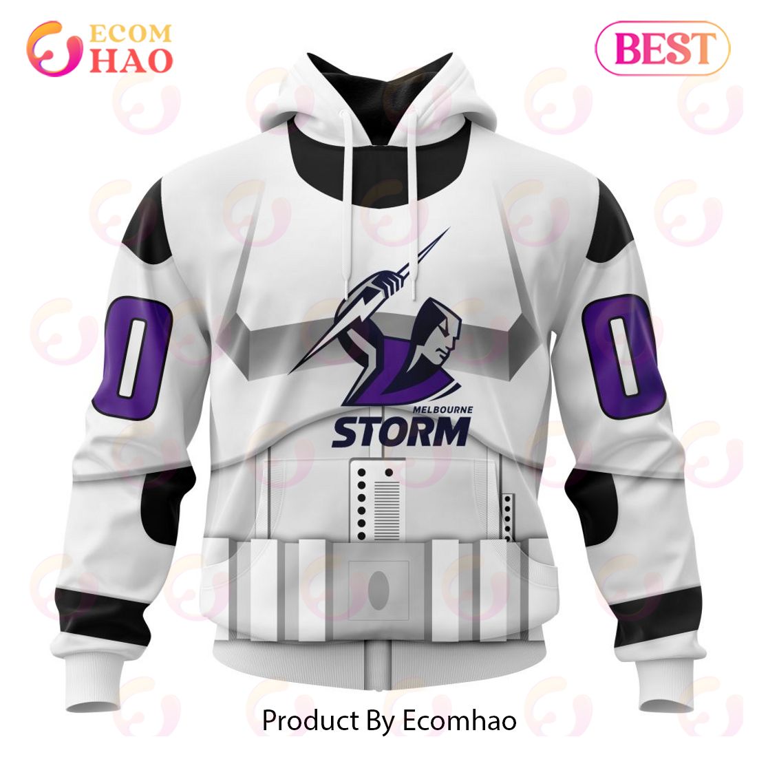 NRL Melbourne Storm Special Star Wars Design 3D Hoodie