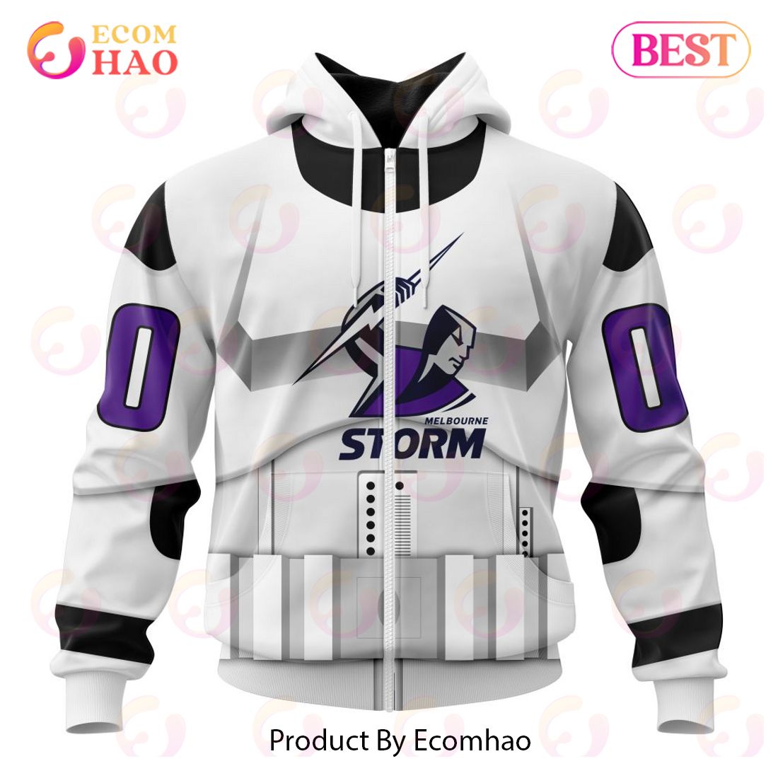 NRL Melbourne Storm Special Star Wars Design 3D Hoodie