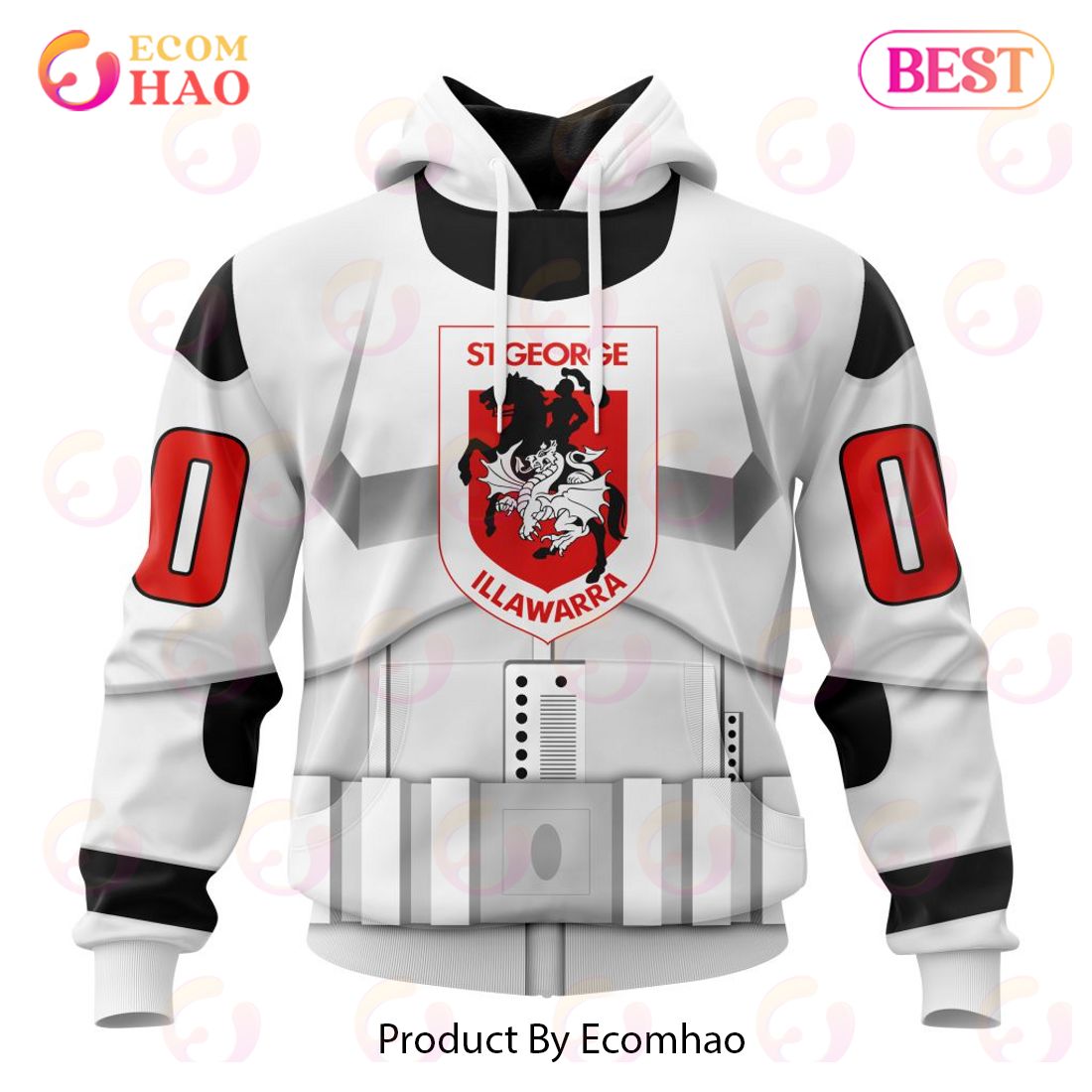 NRL St. George Illawarra Dragons Special Star Wars Design 3D Hoodie