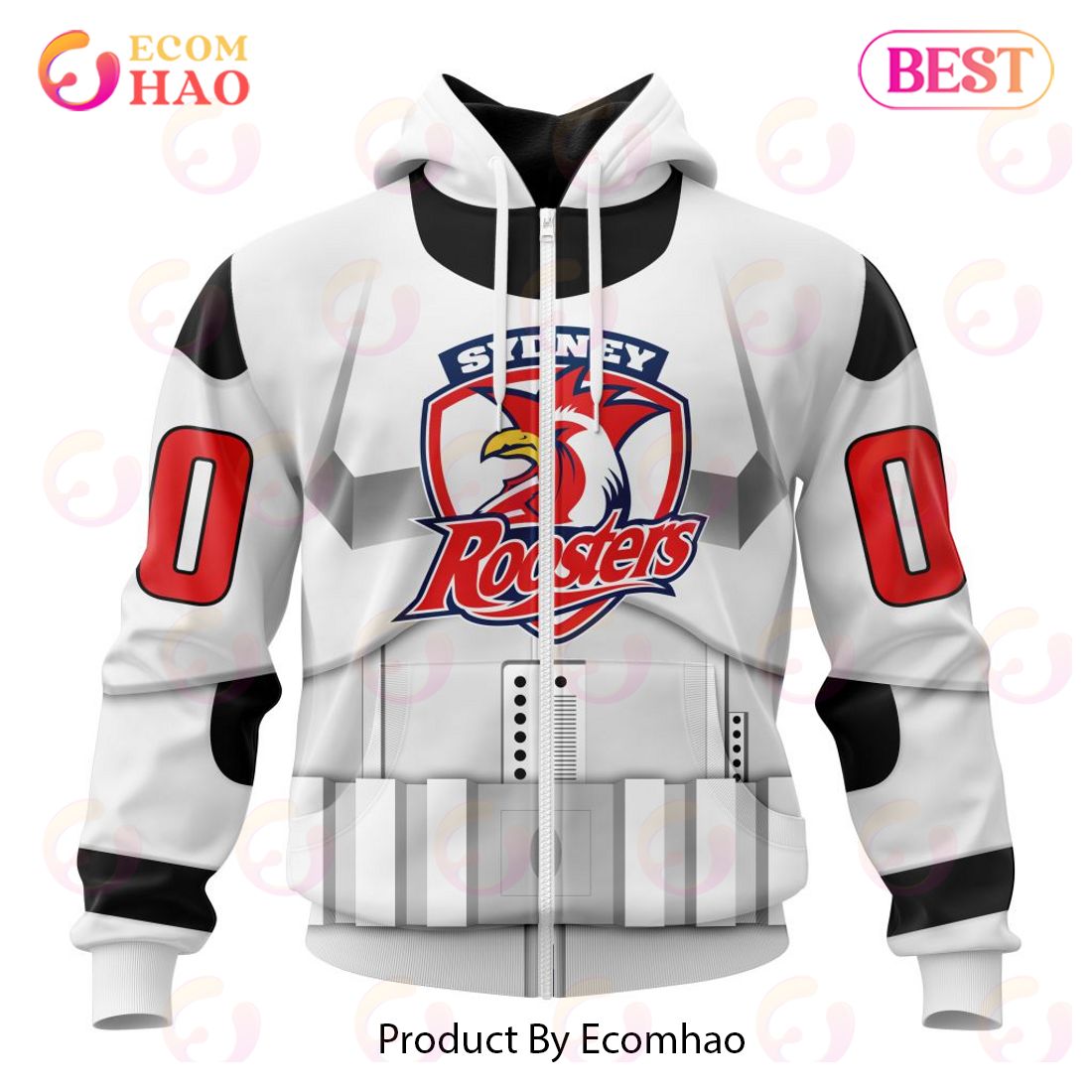 NRL Sydney Roosters Special Star Wars Design 3D Hoodie