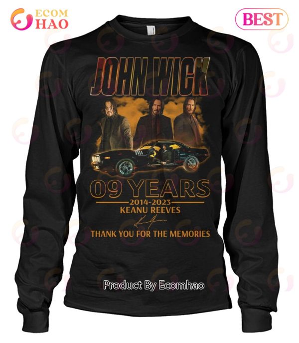 John Wick 09 Years Of 2014 – 2023 Keanu Reeves Thank You For The Memories T-Shirt
