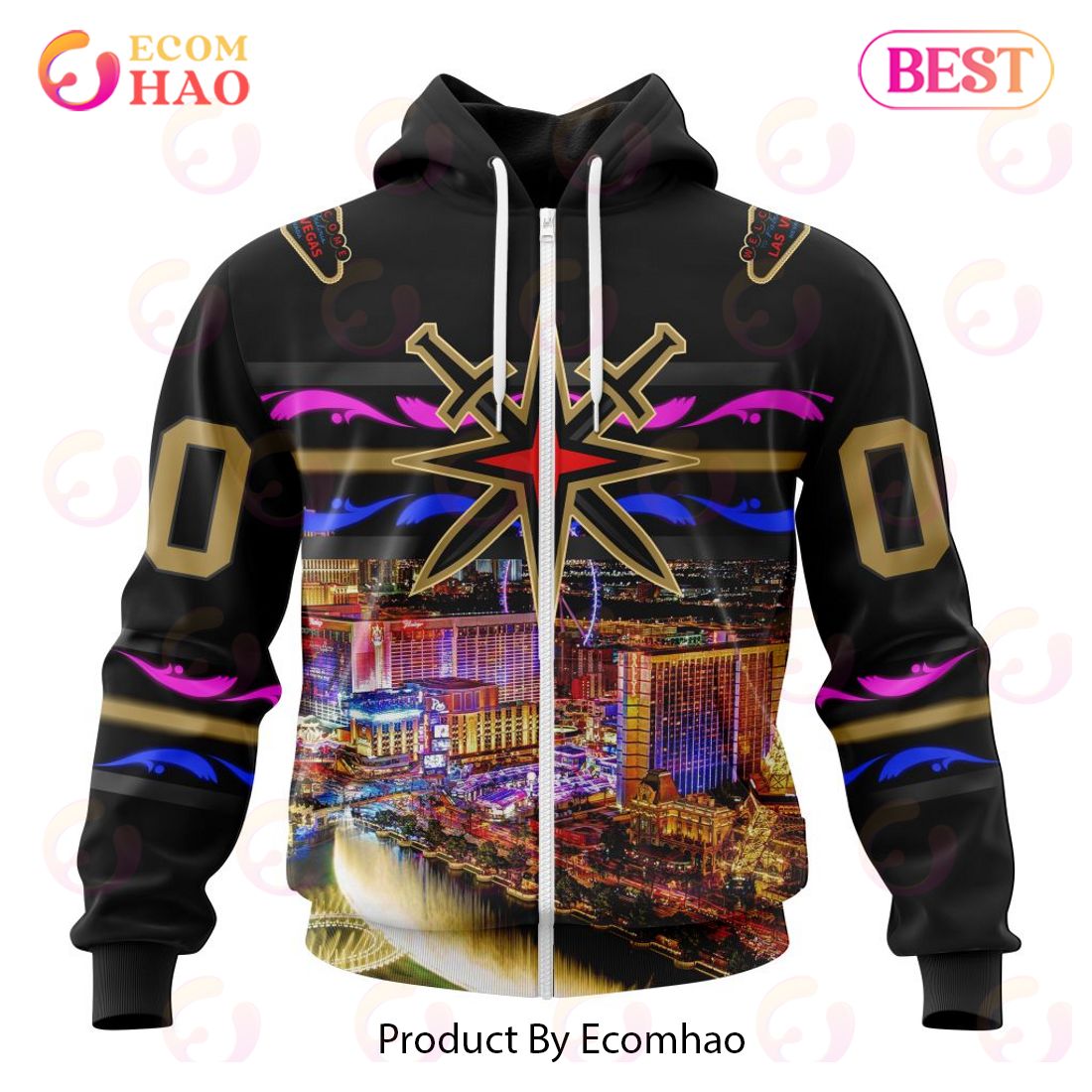 NHL Vegas Golden Knights Special Design With Las Vegas Strip 3D Hoodie