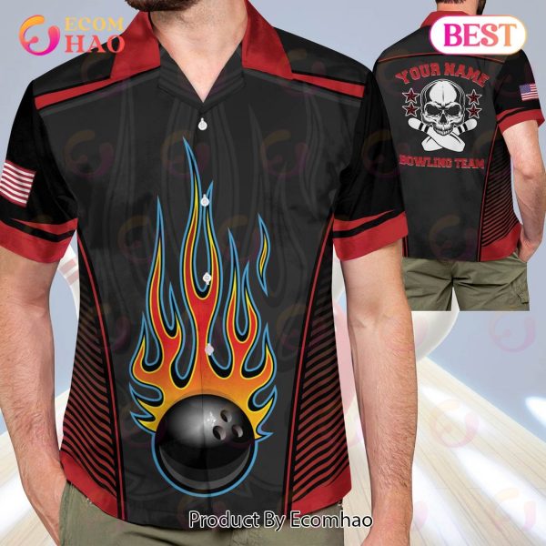 Maxcorners Skull Button-Down Personalized Name Hawaiian Shirt