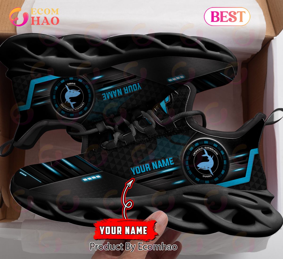 Cronulla-Sutherland Sharks NRL Personalized New Clunky Sneaker