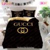 Luxury Gucci Logo Fashion Luxury Brand Model 25 Bedding Set Home Decoration