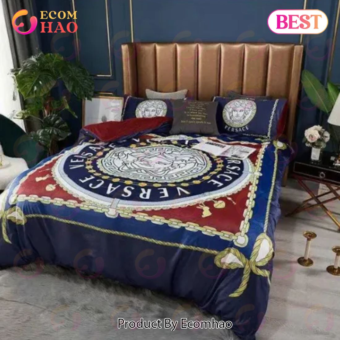 Versace Luxury Brand Logo High-End Bedding Sets Lv Bedroom Decor  Thanksgiving Decorations For Home Best Luxury Bed Sets - Ecomhao Store