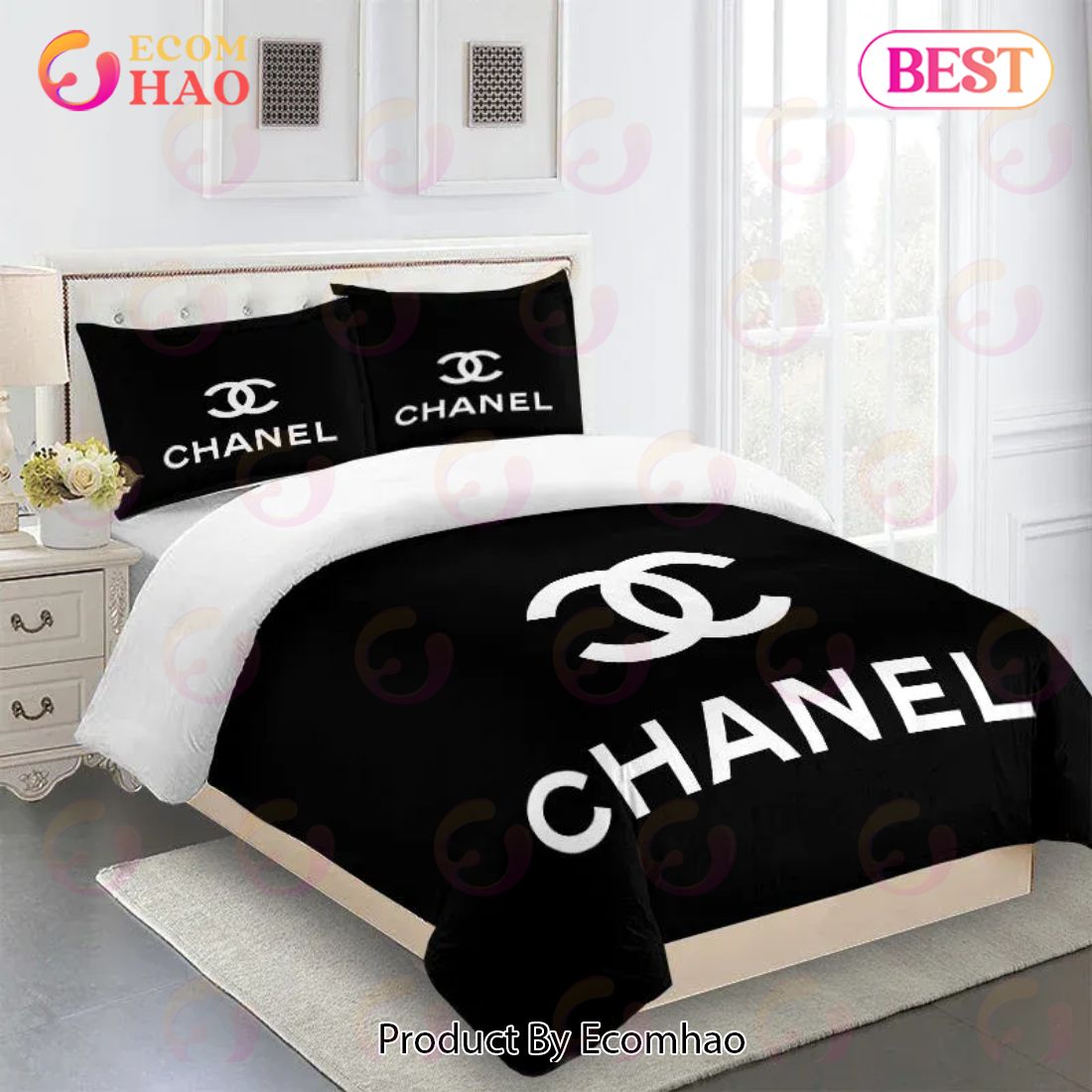 White Chanel Bedding Sets Luxury Brand Bed Sets Bedroom Sets Comforter Sets  Duvet Cover Bedspread For Home Decor Trending 2023 For Home - Ecomhao Store