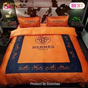 Hermes New Hot Logo Luxury Brand High-End Bedding Sets Bedroom Decor Thanksgiving Decorations For Home Best Luxury Bed Sets