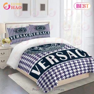 Hot Caro Versace Logo Luxury Brand High End Premium Bedding Set For Bedroom Luxury Bedspread Duvet Cover Set With Pillowcases Home Decoration
