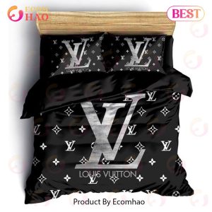 Louis Vuitton Black Luxury Brand Bedding Set For Bedroom Luxury Bedspread Duvet Cover Set With Pillowcases Home Decoration