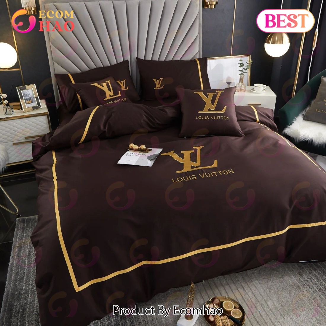Louis Vuitton Hot Logo Brand Bedding Sets Bedspread Duvet Cover Set Bedroom  Decor Thanksgiving Decorations For Home - Ecomhao Store