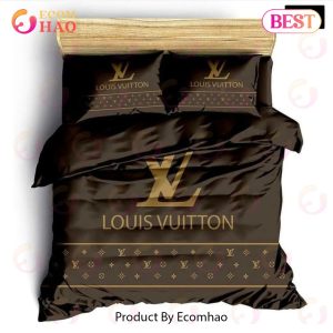 Louis Vuitton Brown Fashion Logo Luxury Brand Premium Bedding Setsbed Sets Bedroom Sets Comforter Sets Duvet Cover Bedspread