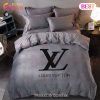 Louis Vuitton Grey Luxury Brand High-End Bedding Sets Lv Bedroom Decor Thanksgiving Decorations For Home Best Luxury Bed Sets