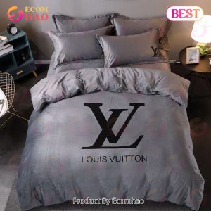 Louis Vuitton Grey Brand Bedding Sets Bedspread Duvet Cover Set Bedroom Decor Thanksgiving Decorations For Home
