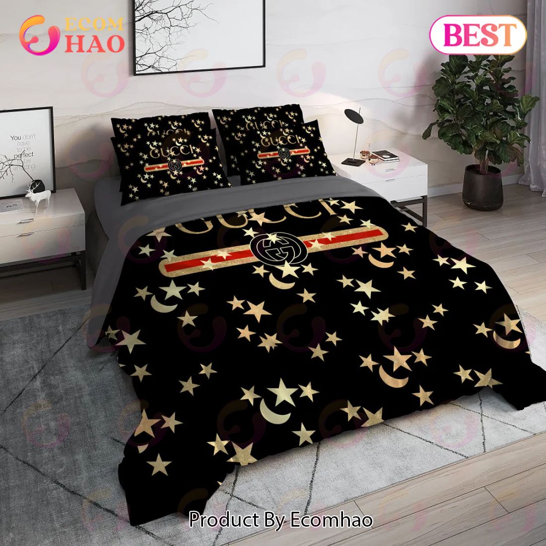 Gucci Moon Star Luxury Brand High End Premium Bedding Set For Bedroom  Luxury Bedspread Duvet Cover Set With Pillowcases Home Decoration - Ecomhao  Store