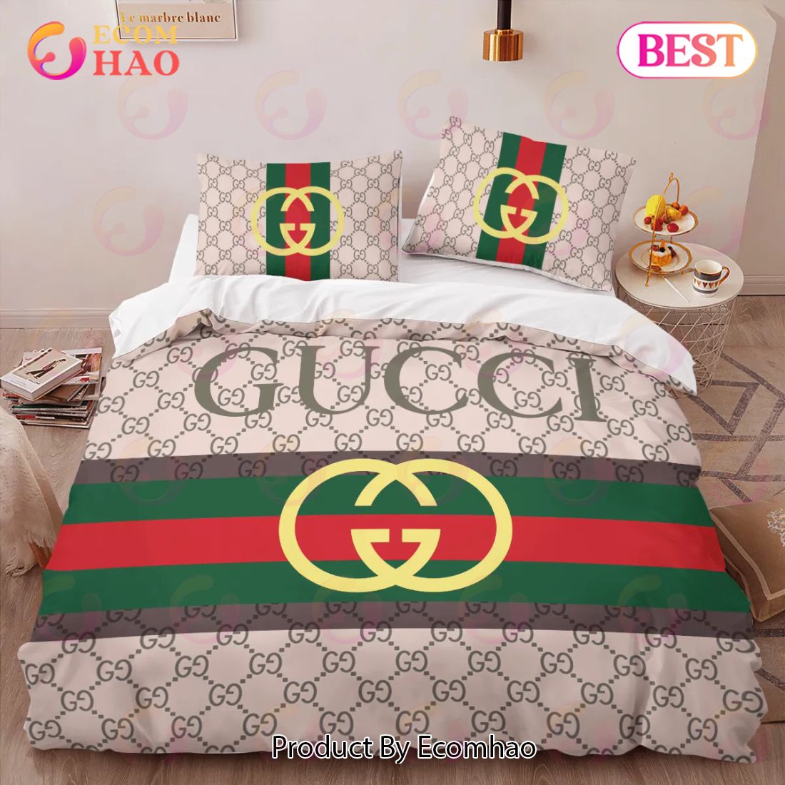 Gucci New Brown Limited Luxury Brand High-End Bedding Sets Bedroom Decor Thanksgiving Decorations For Home Best Luxury Bed Sets Luxury Items