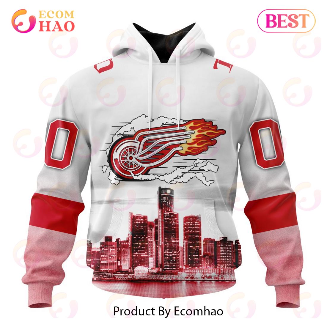 NHL Detroit Red Wings Special Motor City Design 3D Hoodie