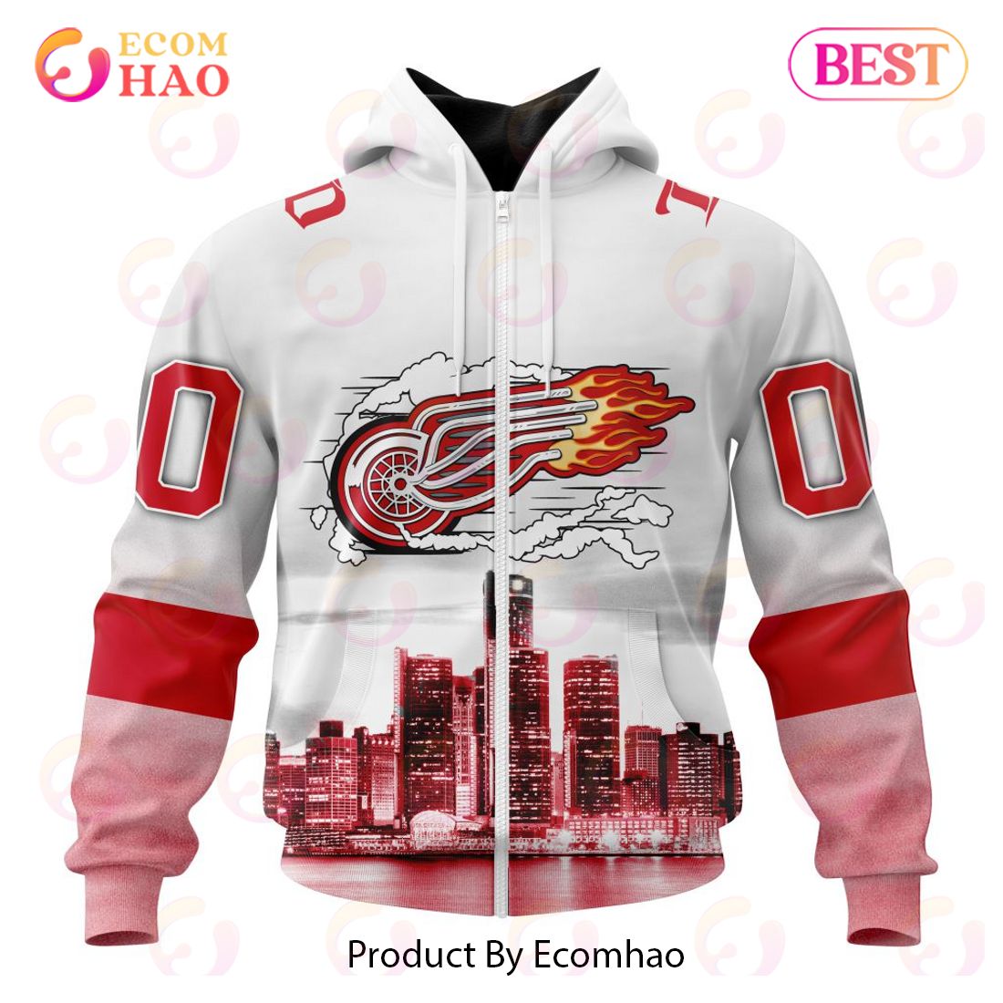 NHL Detroit Red Wings Special Motor City Design 3D Hoodie