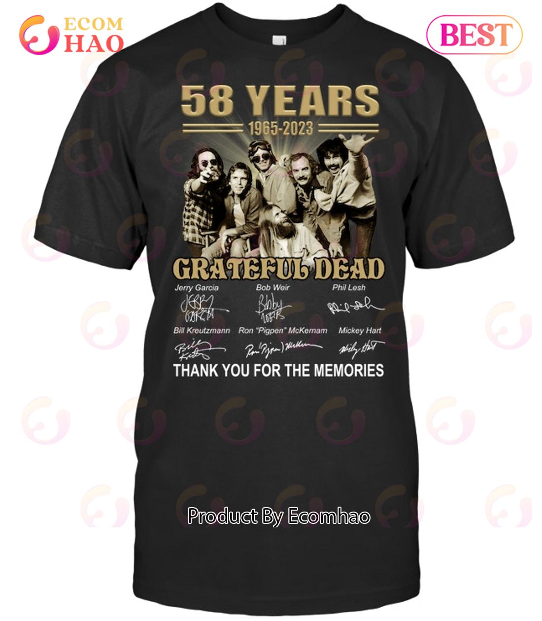 58 Years 1965 – 2023 Grateful Dead Thank You For The Memories T-Shirt