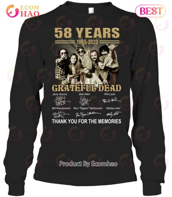 58 Years 1965 – 2023 Grateful Dead Thank You For The Memories T-Shirt