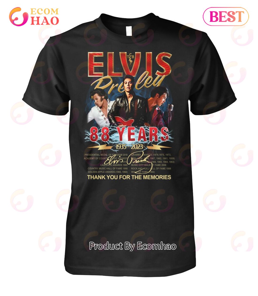 Elvis Presley 88 Years 1935 – 2023 Thank You For The Memories T-Shirt