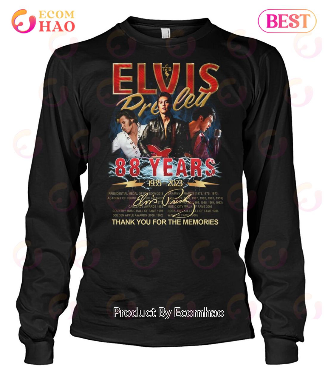 Elvis Presley 88 Years 1935 – 2023 Thank You For The Memories T-Shirt