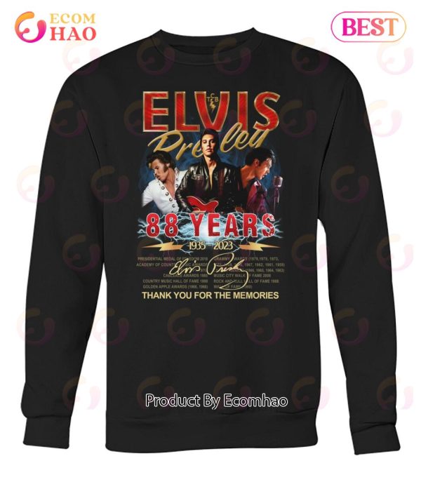 Elvis Presley 88 Years 1935 – 2023 Thank You For The Memories T-Shirt