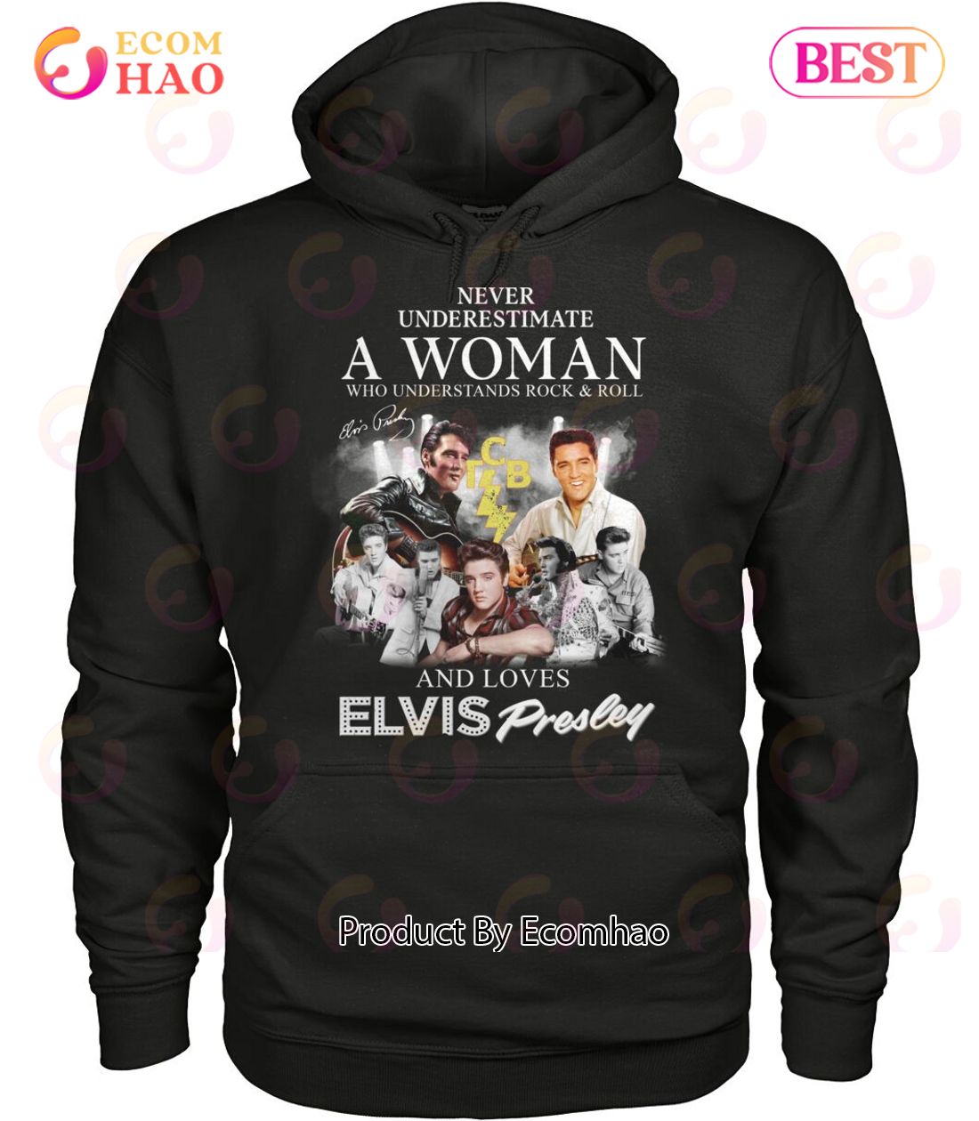 Never Underestimate A Woman Who Understands Rock & Roll And Loves Elvis Presley T-Shirt