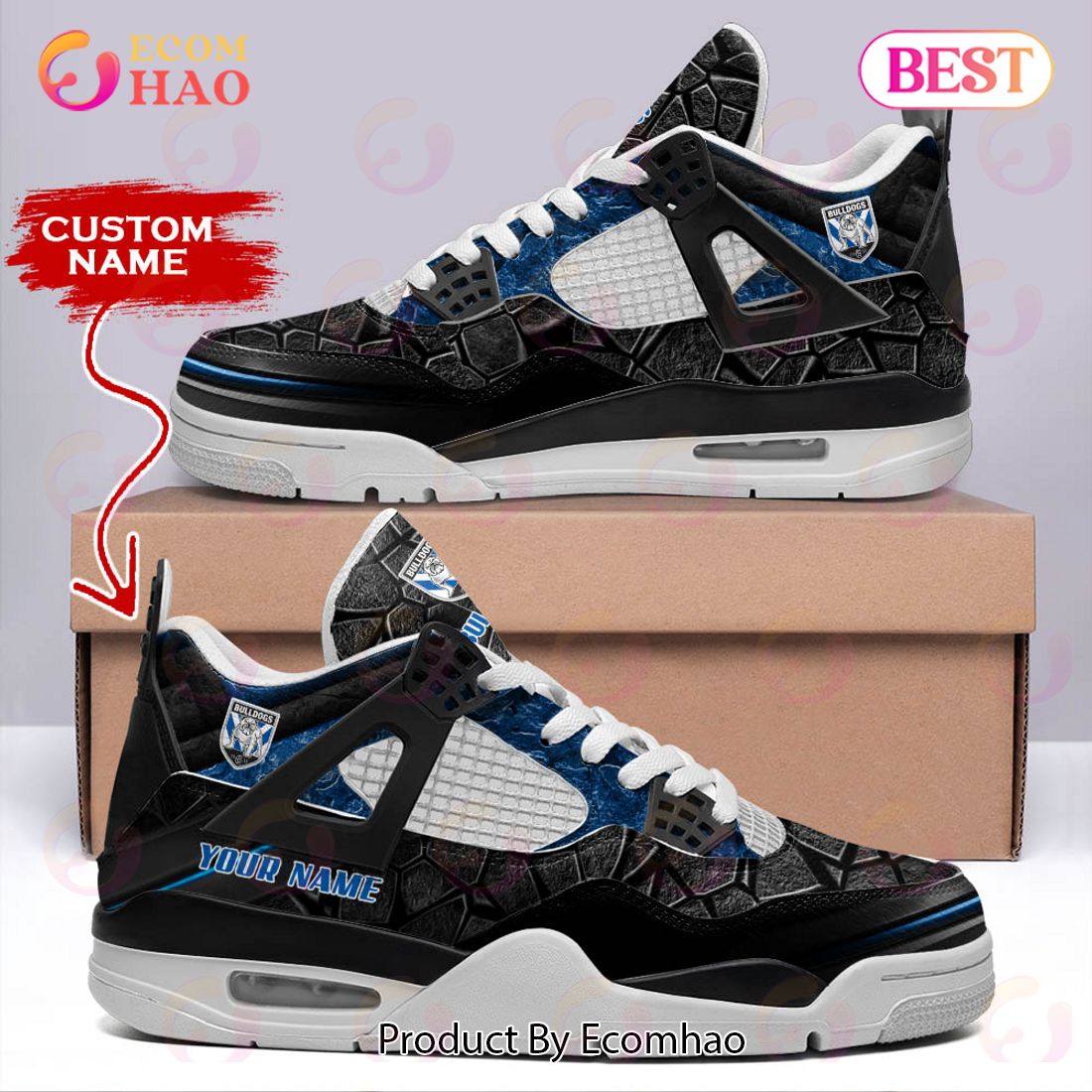 NRL Canterbury-Bankstown Bulldogs Air Jordan 4 Sneaker Custom Name