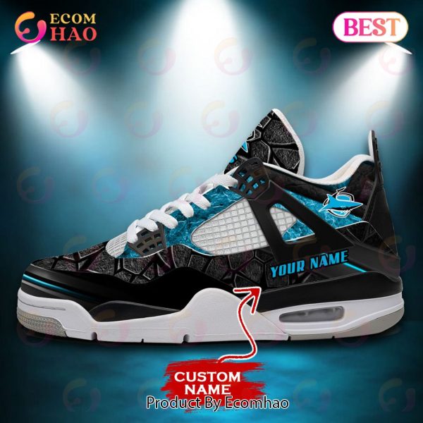 NRL Cronulla-Sutherland Sharks Air Jordan 4 Sneaker Custom Name