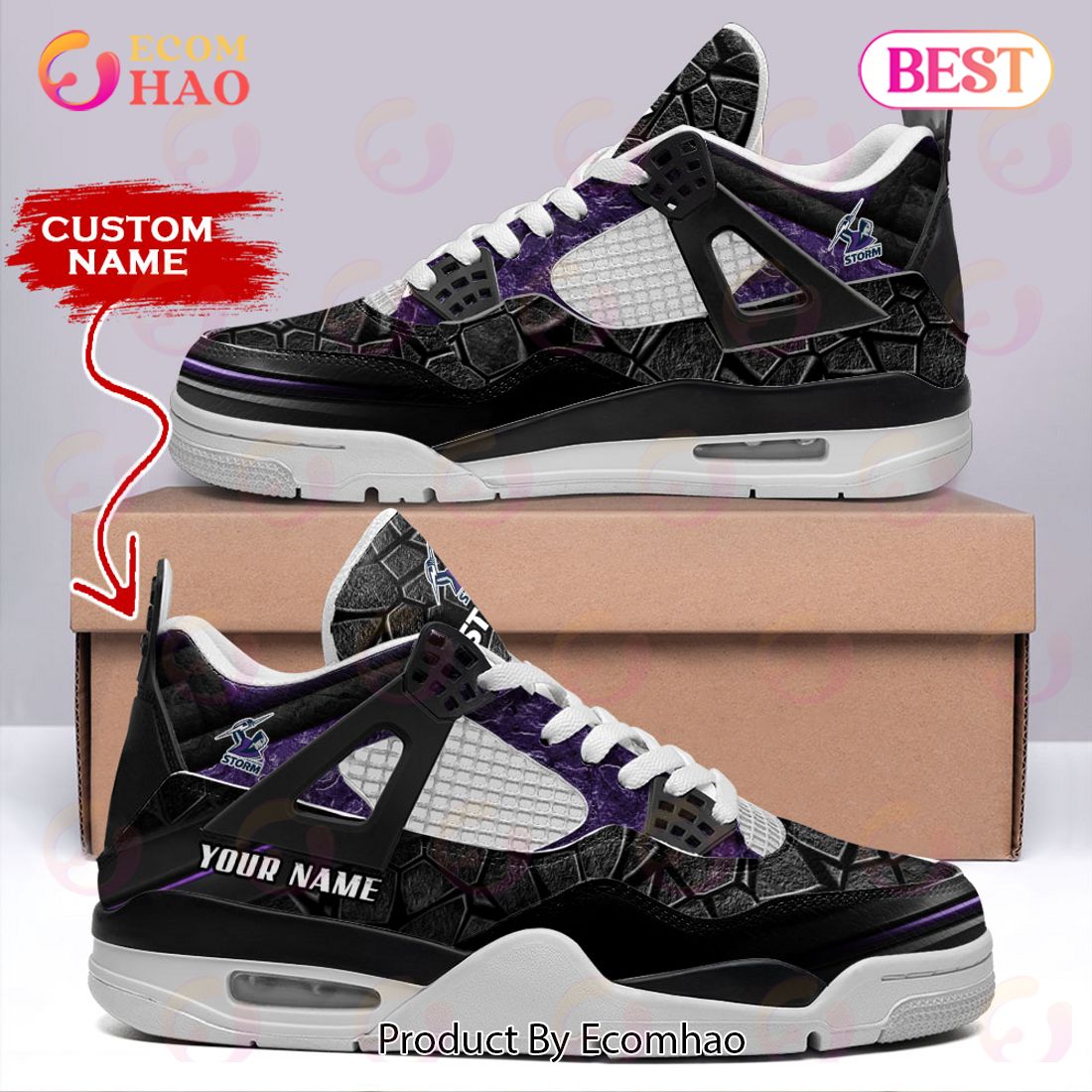 NRL Melbourne Storm Air Jordan 4 Sneaker Custom Name