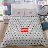 Louis Vuitton Supreme Light Yellow Luxury Brand Logo Premium Bedding Setsbed Sets Bedroom Sets Comforter Sets Duvet Cover Bedspread