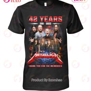 42 Years 1981 – 2023 Metallica Thank You For The Memories Red Tone T-Shirt