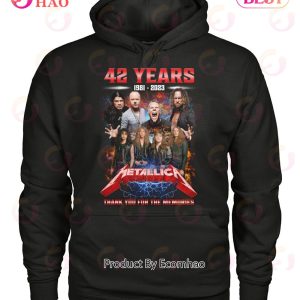 42 Years 1981 – 2023 Metallica Thank You For The Memories Red Tone T-Shirt