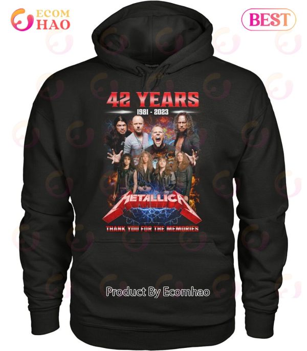 42 Years 1981 – 2023 Metallica Thank You For The Memories Red Tone T-Shirt