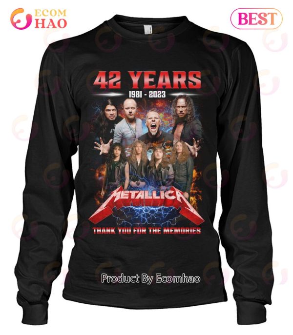 42 Years 1981 – 2023 Metallica Thank You For The Memories Red Tone T-Shirt