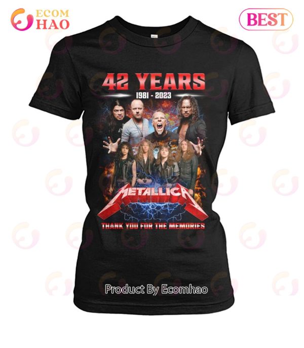 42 Years 1981 – 2023 Metallica Thank You For The Memories Red Tone T-Shirt