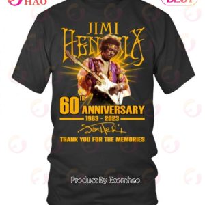 Jimi Hendrix 60th Anniversary 1963 – 2023 Thank You For The Memories T-Shirt