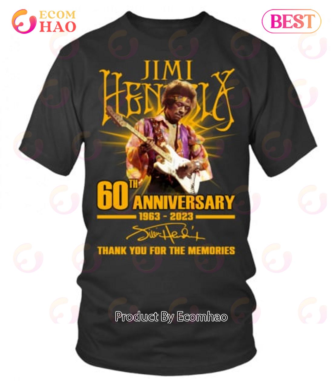 Jimi Hendrix 60th Anniversary 1963 – 2023 Thank You For The Memories T-Shirt