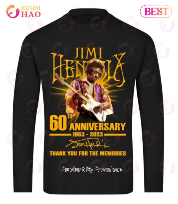 Jimi Hendrix 60th Anniversary 1963 – 2023 Thank You For The Memories T-Shirt